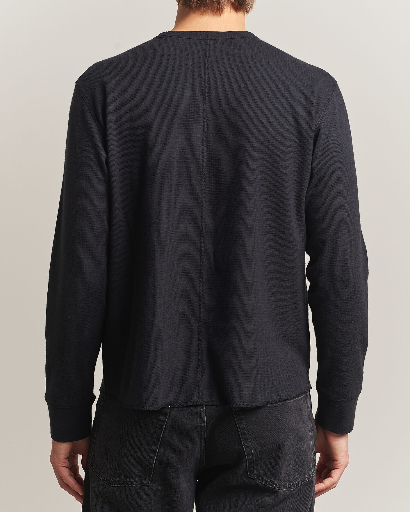 Uomini | T-shirt | Sunflower | Wool Waffle Long Sleeve T-Shirt Black