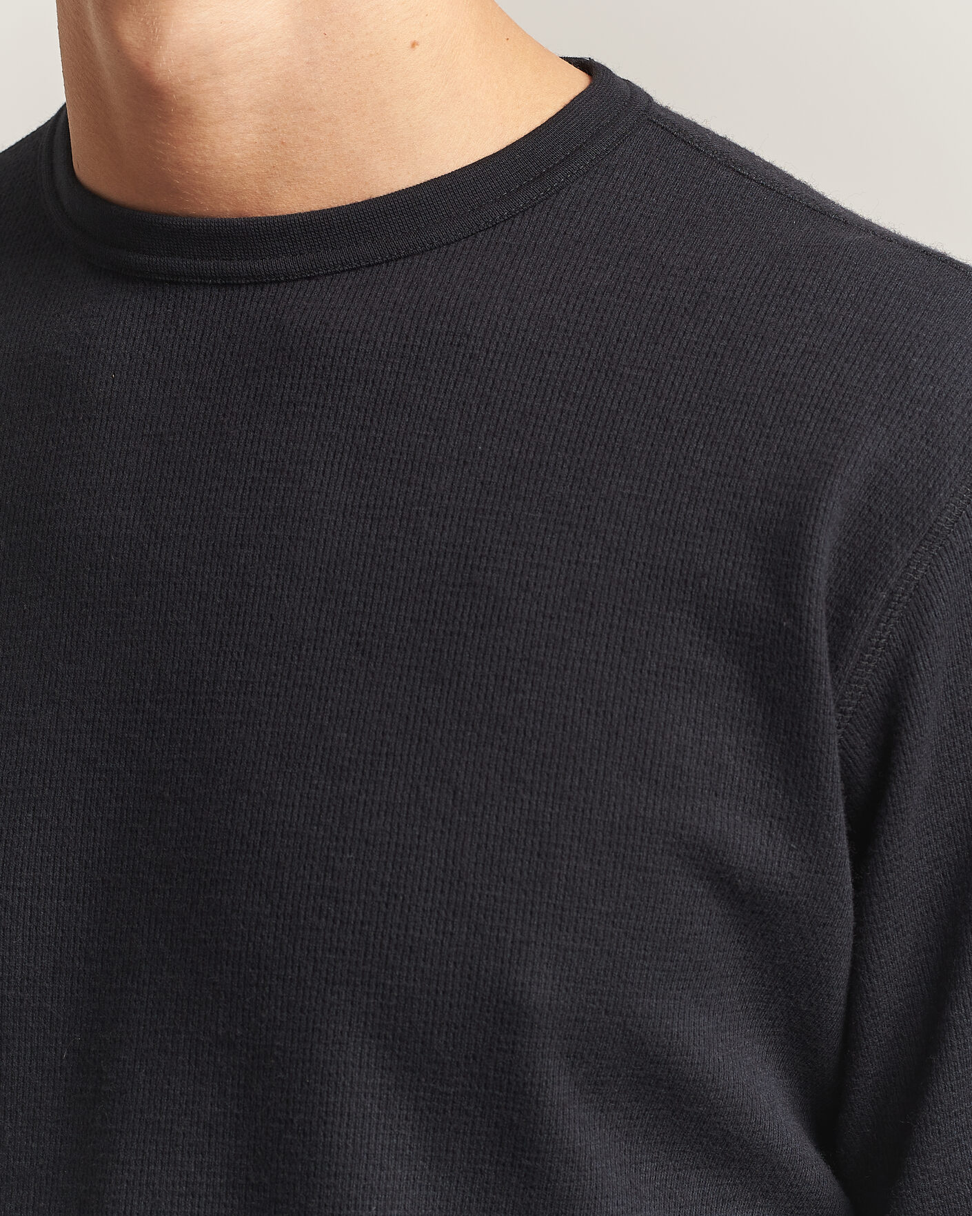 Uomini | T-shirt | Sunflower | Wool Waffle Long Sleeve T-Shirt Black