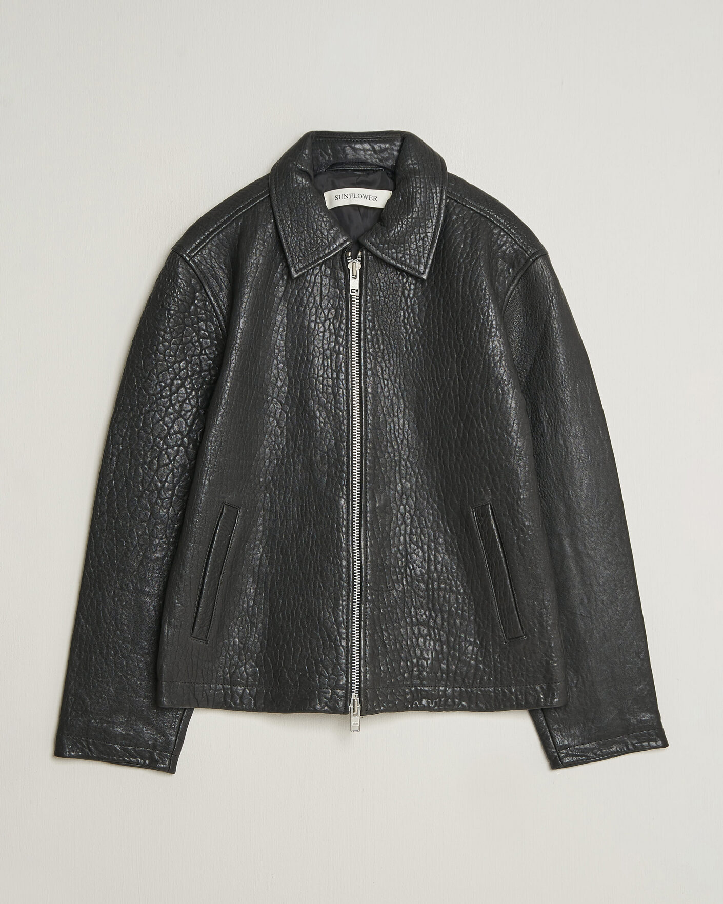 Uomini | Giacche | Sunflower | Short Leather Jacket Black