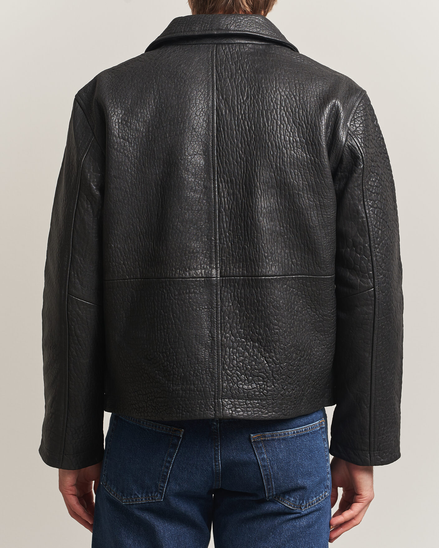 Uomini | Giacche | Sunflower | Short Leather Jacket Black