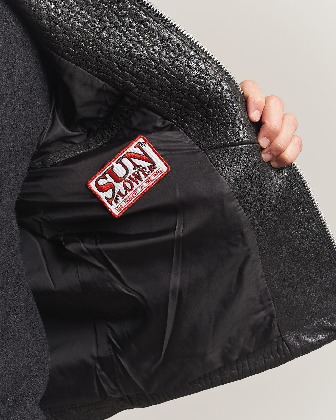 Uomini | Giacche | Sunflower | Short Leather Jacket Black