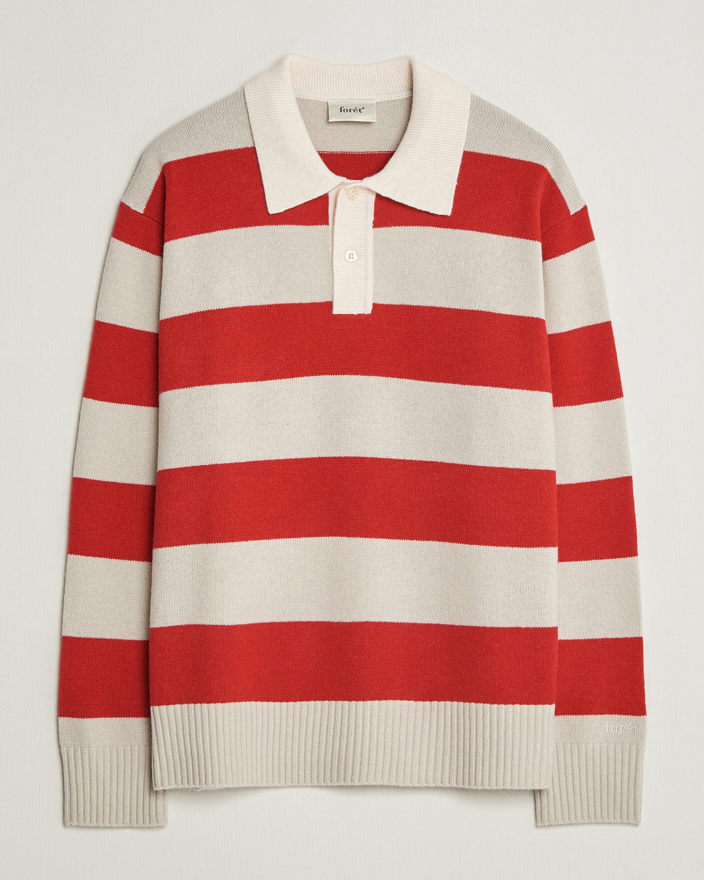 Uomini | Maglieria | Forét | Frost Stripe Knit Polo Red
