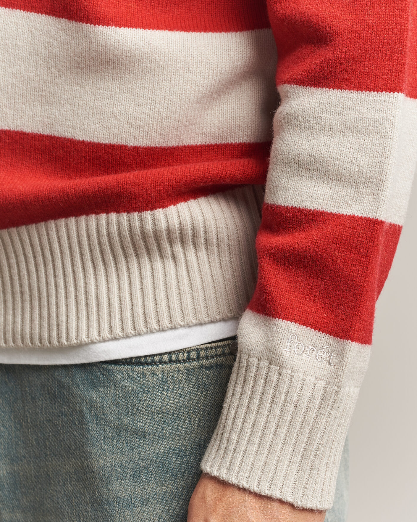 Uomini | Maglieria | Forét | Frost Stripe Knit Polo Red