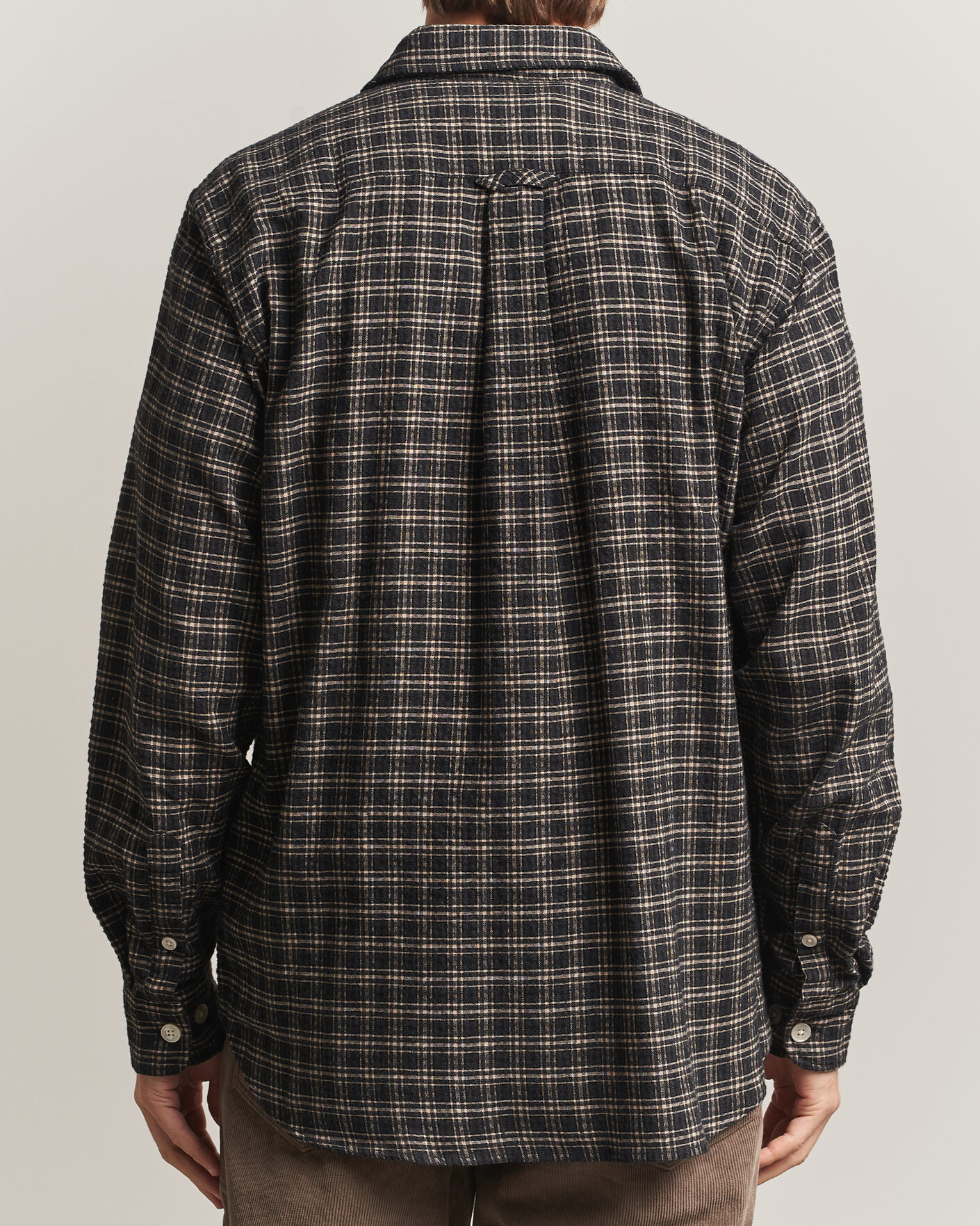 Uomini | Camicie | Forét | Form Regular Fit Italian Check Shirt Black