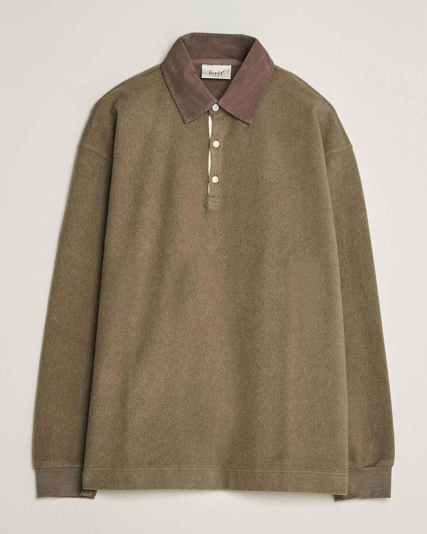 Uomini | Maglieria | Forét | Herb Brushed Rugby Washed Brown