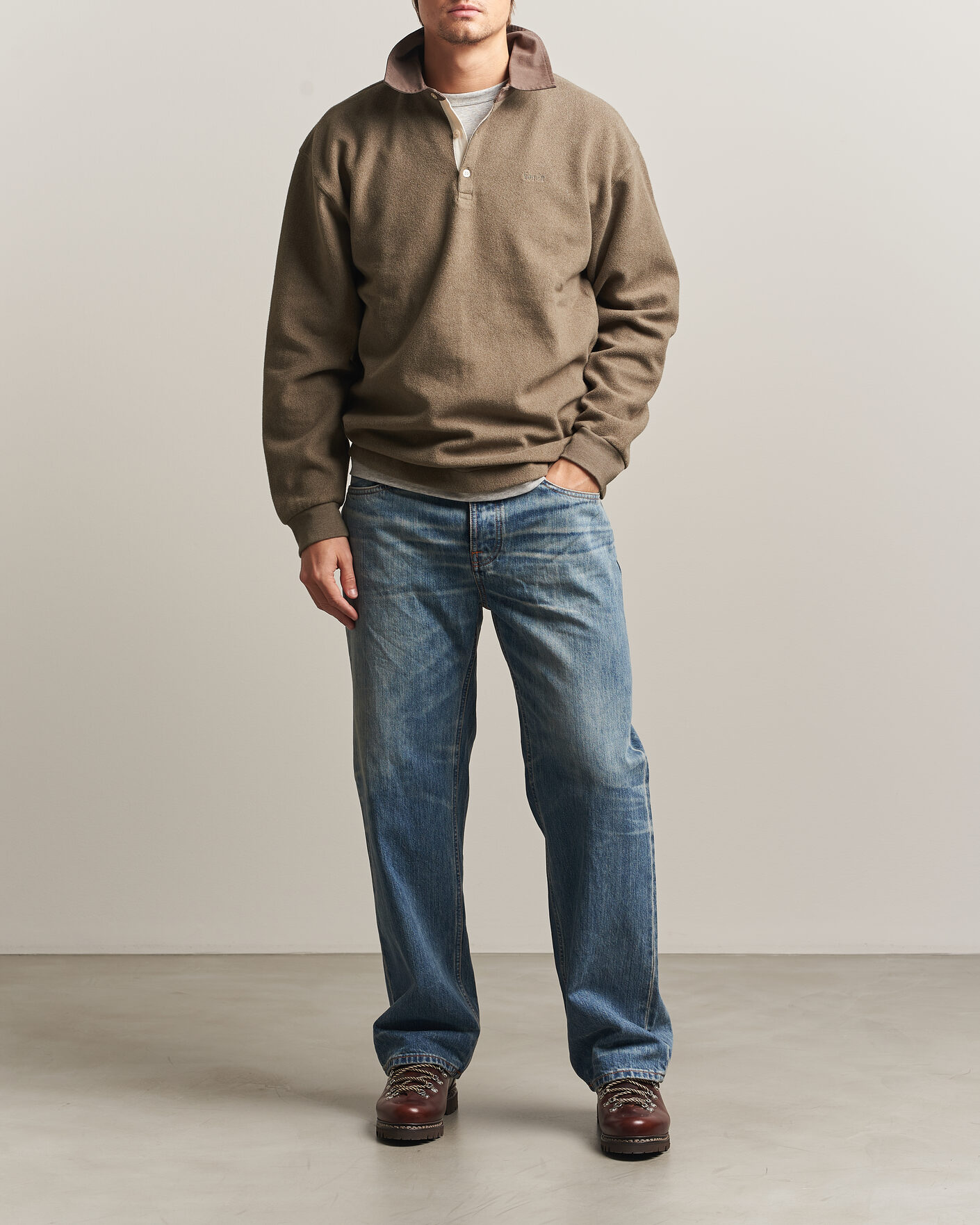 Uomini | Maglieria | Forét | Herb Brushed Rugby Washed Brown