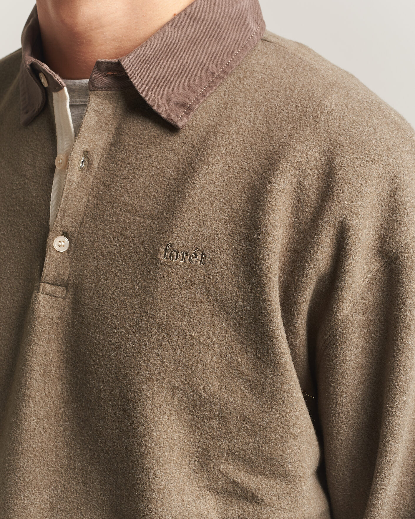 Uomini | Maglieria | Forét | Herb Brushed Rugby Washed Brown