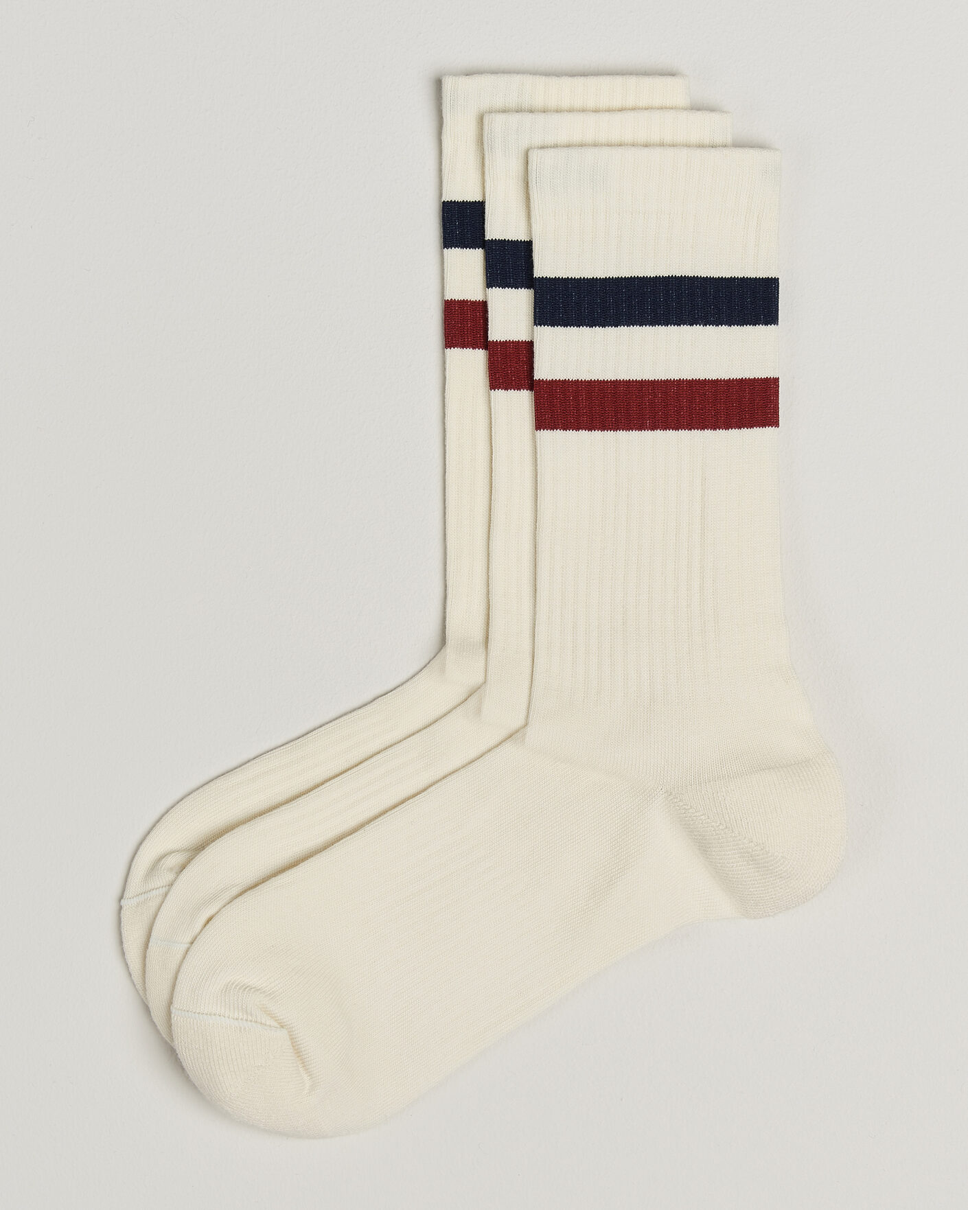 Uomini | Biancheria intima | Sweyd | 3-Pack Two Stripe Cotton Socks Navy/Red/White
