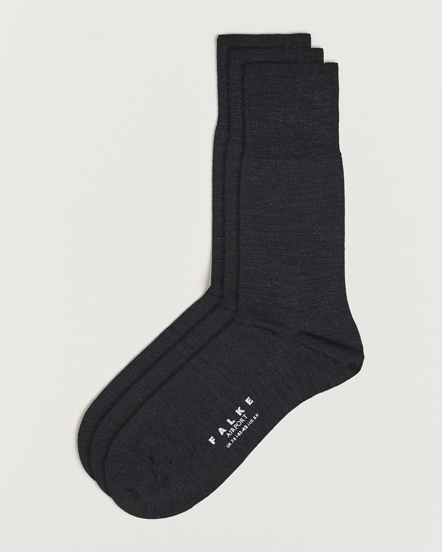 Uomini | Biancheria intima | Falke | 3-pack Airport Socks Anthracite Melange