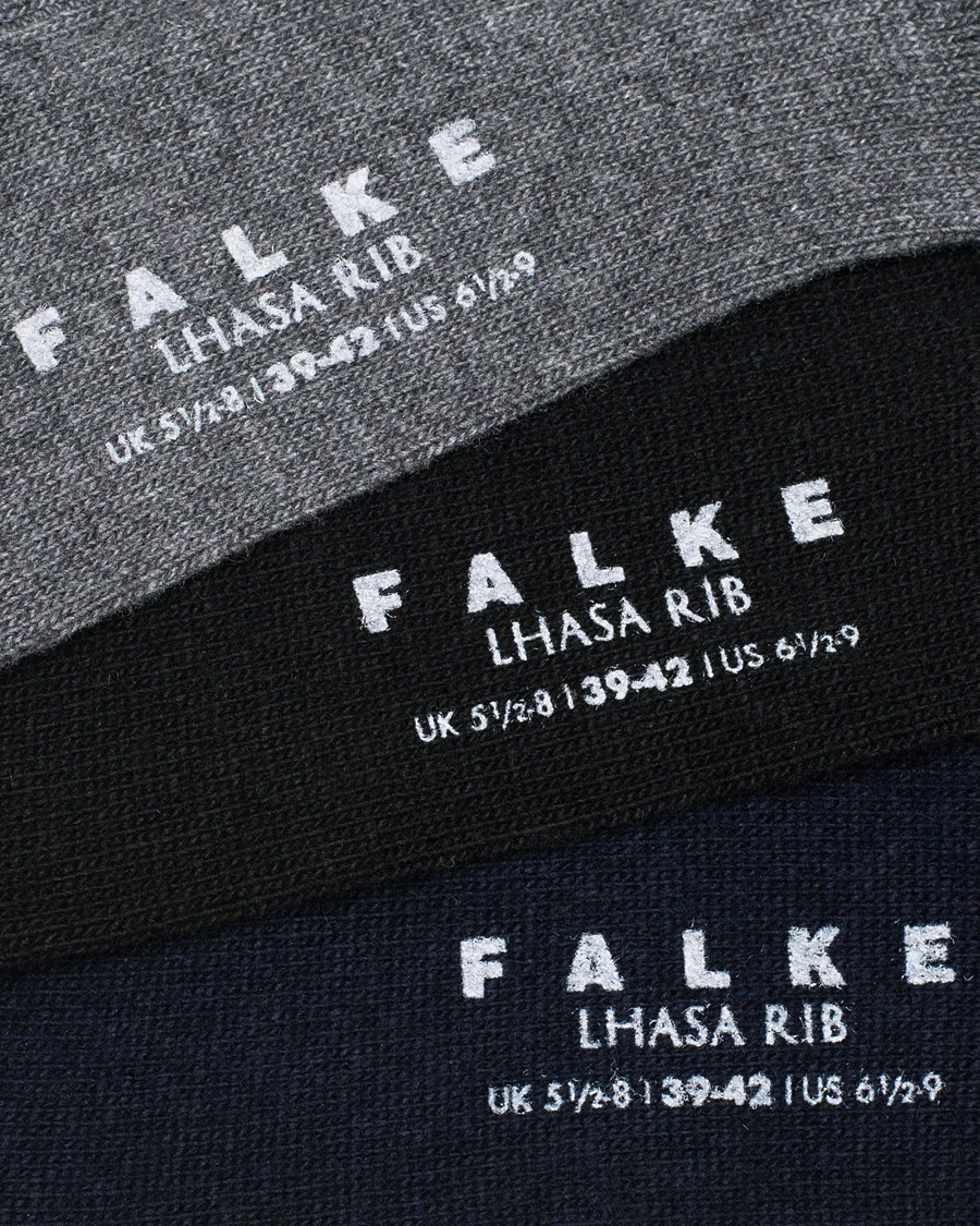 Uomini | Biancheria intima | Falke | 3-Pack Lhasa Cashmere Socks Black/Dark Navy/Light Grey
