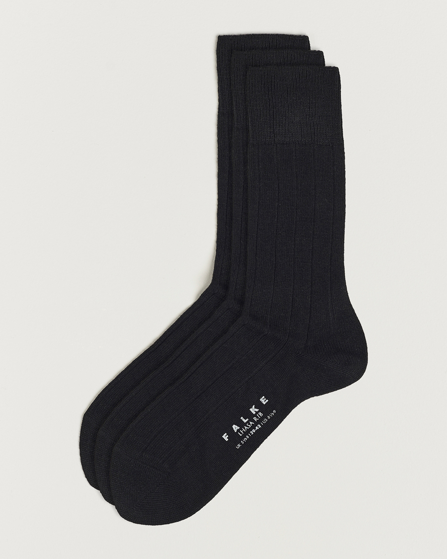 Uomini | Biancheria intima | Falke | 3-Pack Lhasa Cashmere Socks Black
