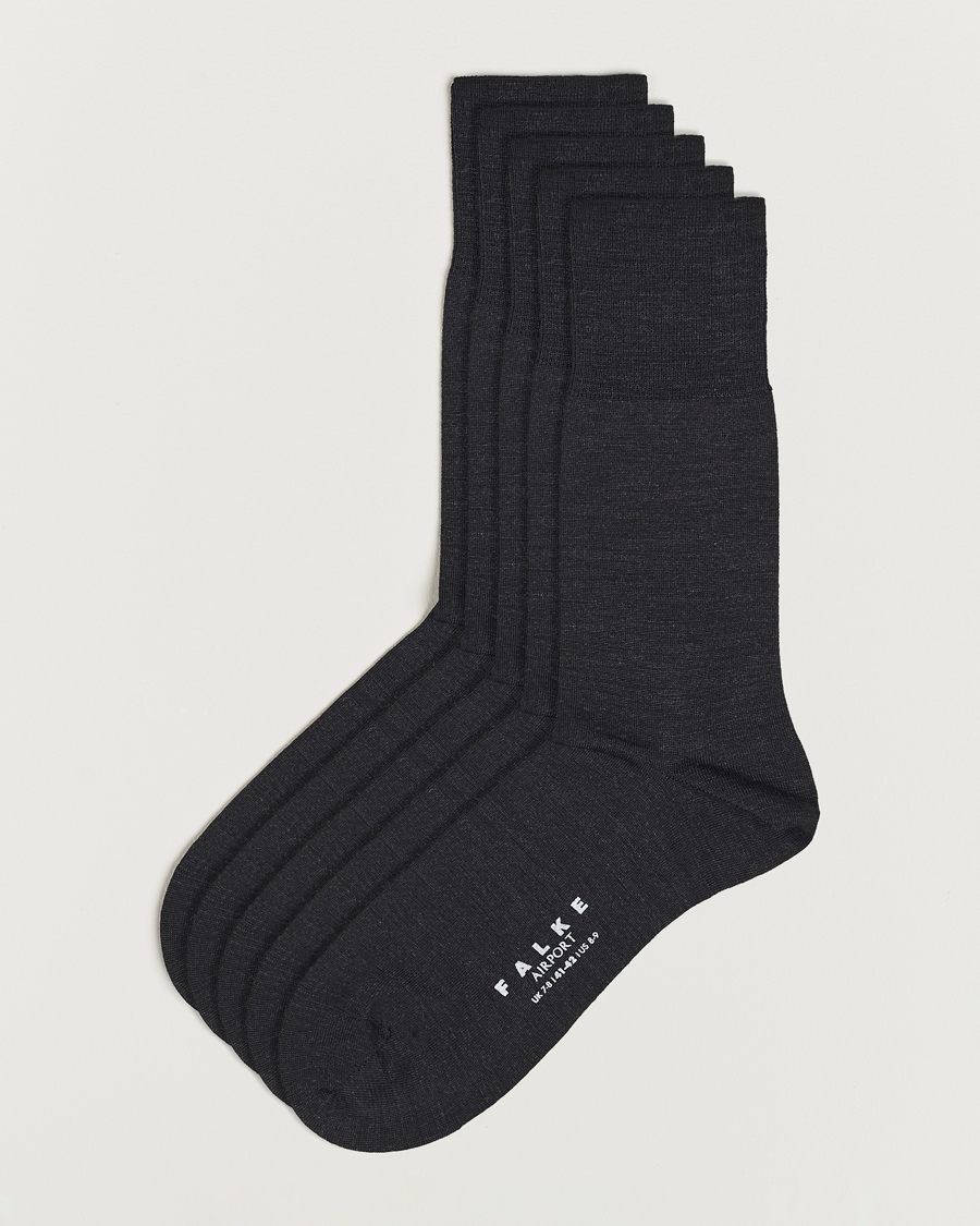 Uomini | Biancheria intima | Falke | 5-Pack Airport Socks Anthracite Melange