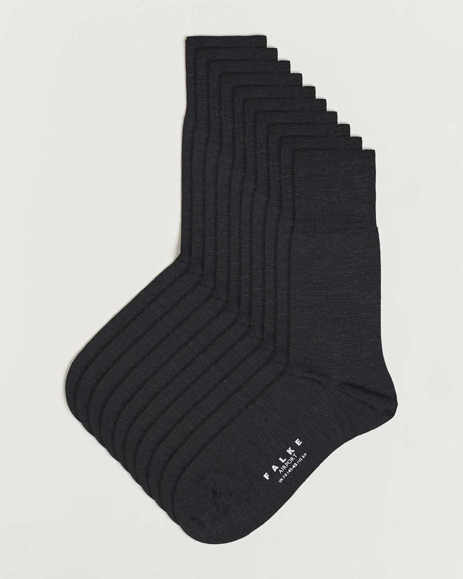 Uomini | Biancheria intima | Falke | 10-Pack Airport Socks Anthracite Melange