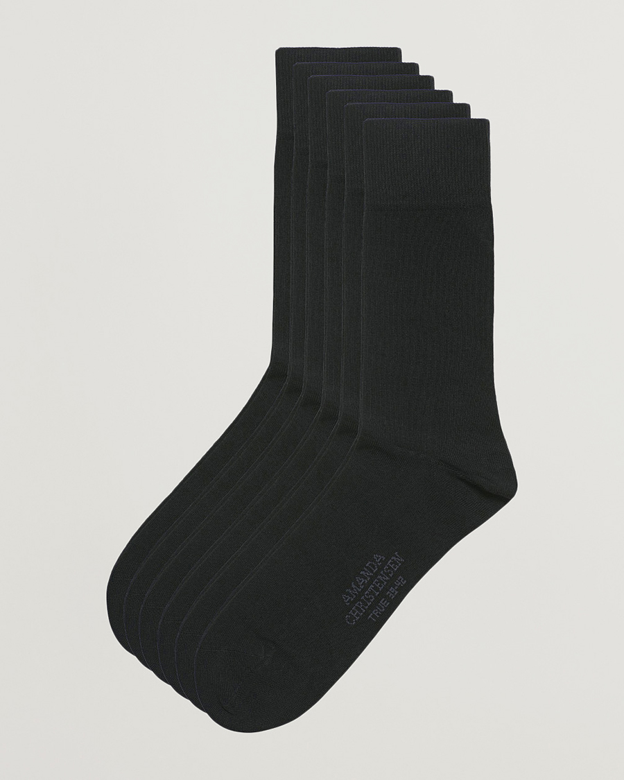 Uomini | Biancheria intima | Amanda Christensen | 6-Pack True Cotton Socks Black