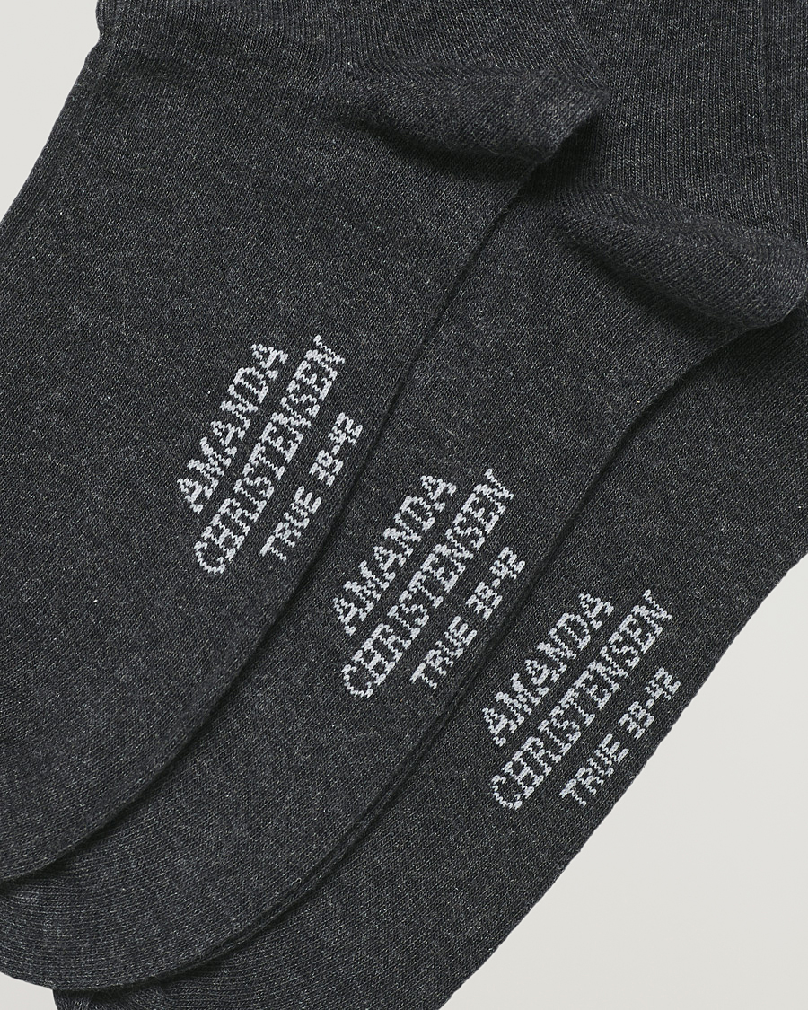Uomini | Biancheria intima | Amanda Christensen | 9-Pack True Cotton Socks Antrachite Melange