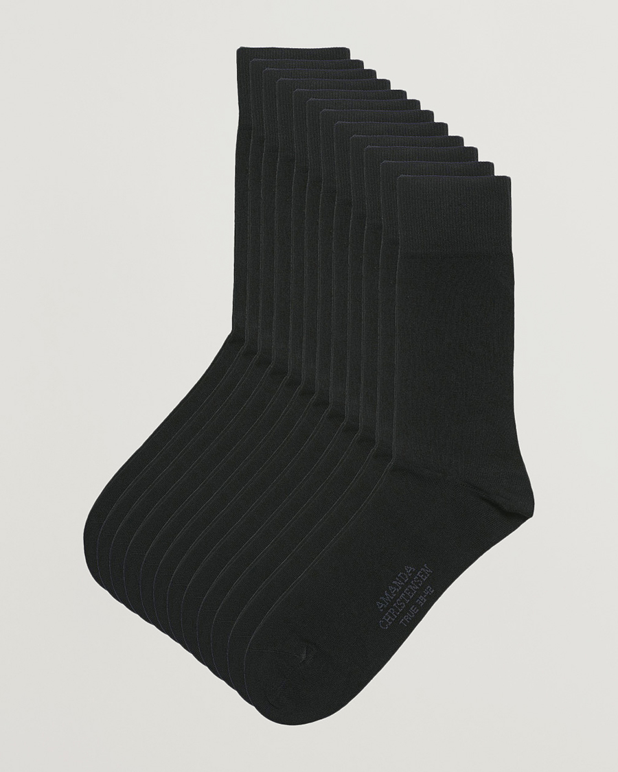 Uomini | Biancheria intima | Amanda Christensen | 12-Pack True Cotton Socks Black