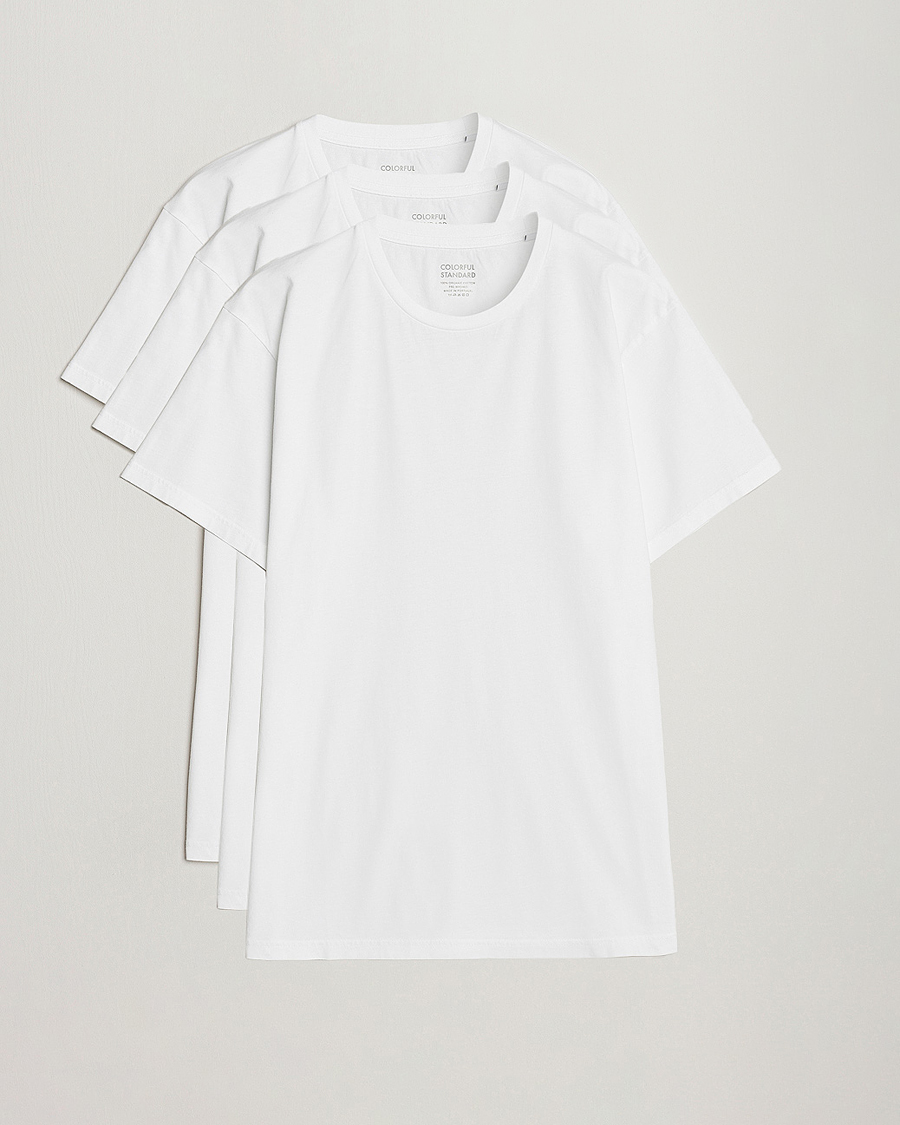 Uomini | T-shirt | Colorful Standard | 3-Pack Classic Organic T-Shirt Optical White