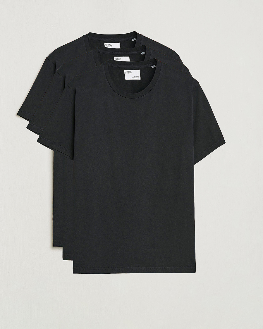 Uomini | T-shirt | Colorful Standard | 3-Pack Classic Organic T-Shirt Deep Black