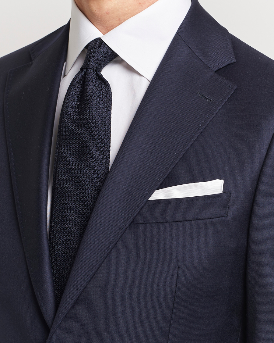 Uomini | Cravatte | Amanda Christensen | Set Tie Navy & Handkercheif White