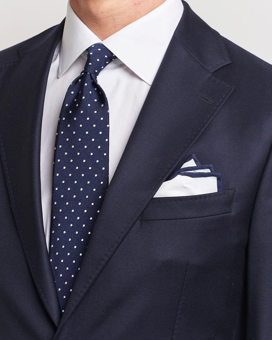Uomini | Cravatte | Amanda Christensen | Set Tie & Pocket Square Navy/White