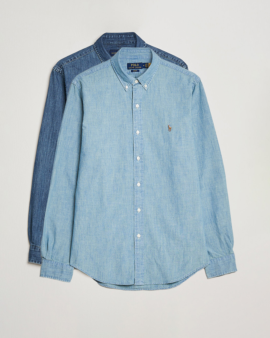Uomini | Camicie | Polo Ralph Lauren | 2-Pack Slim Fit Denim Shirt Washed/Dark Wash