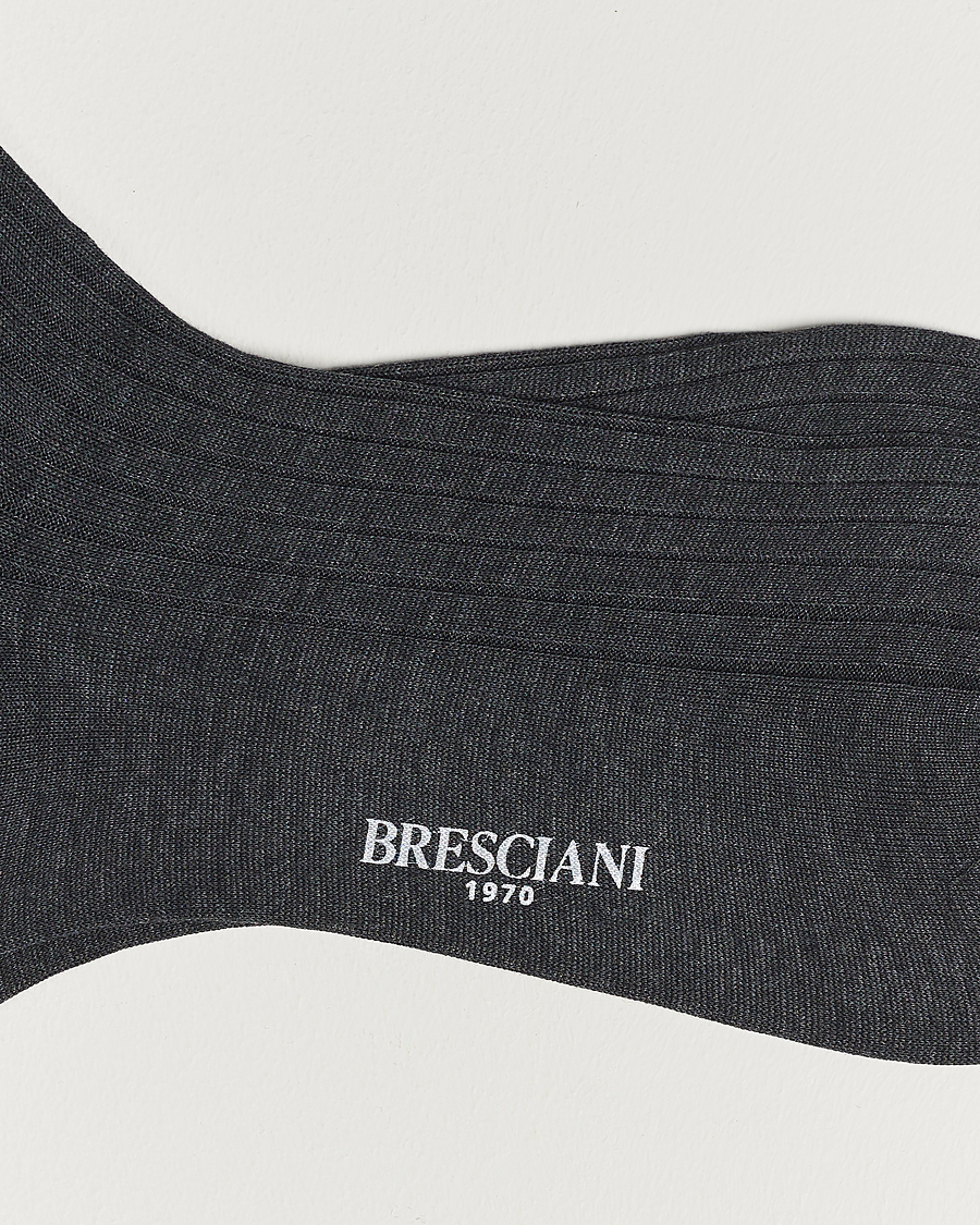 Uomini | Biancheria intima | Bresciani | 3-pack Cotton Ribbed Short Socks Grey Melange