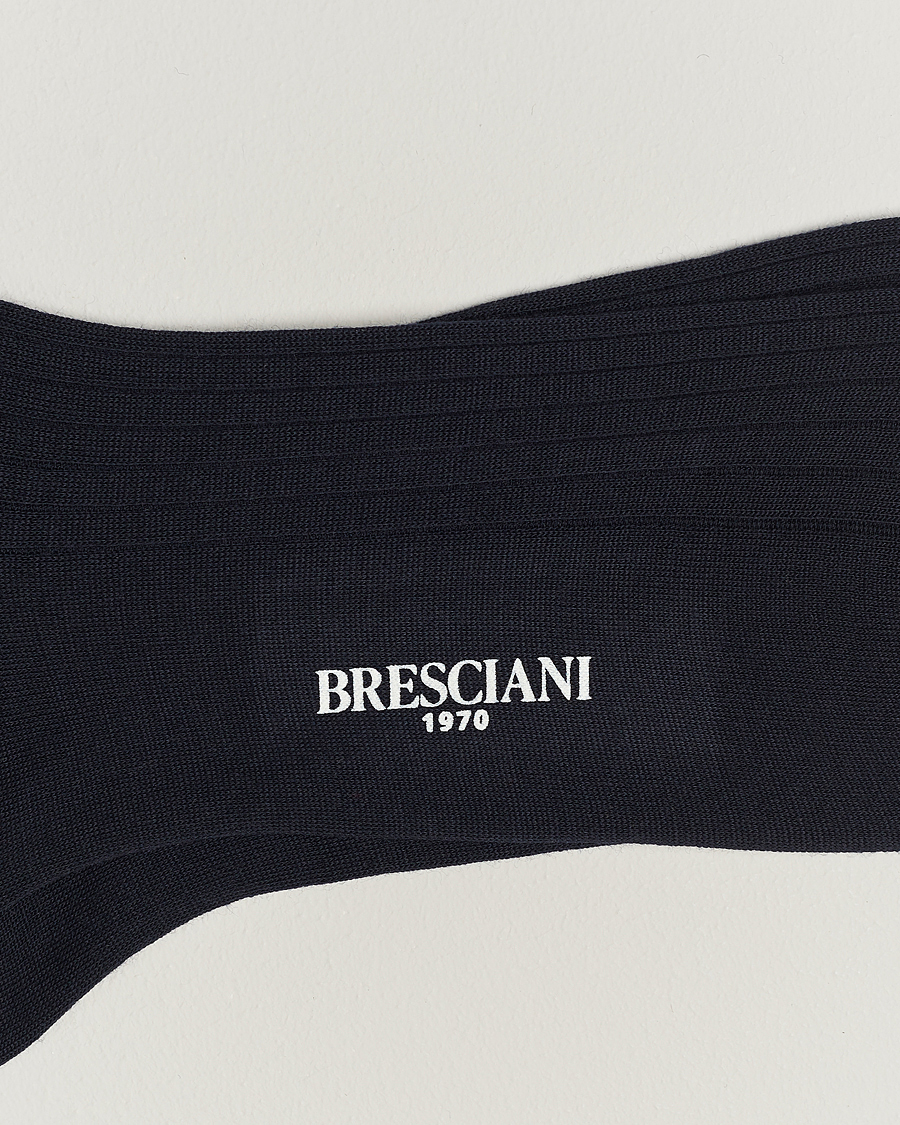 Uomini | Biancheria intima | Bresciani | 3-pack Wool/Nylon Ribbed Short Socks Navy