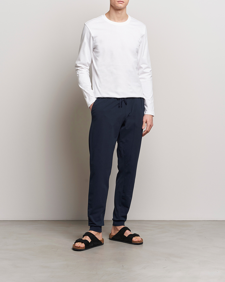 Uomini | T-shirt | Bread & Boxers | 2-pack Long Sleeve T-Shirts White/Black