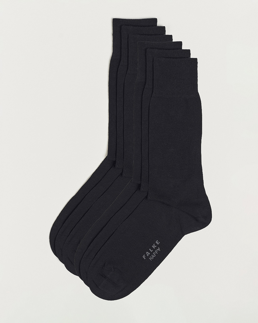 Uomini | Biancheria intima | Falke | 6-pack Happy Cotton Socks Black