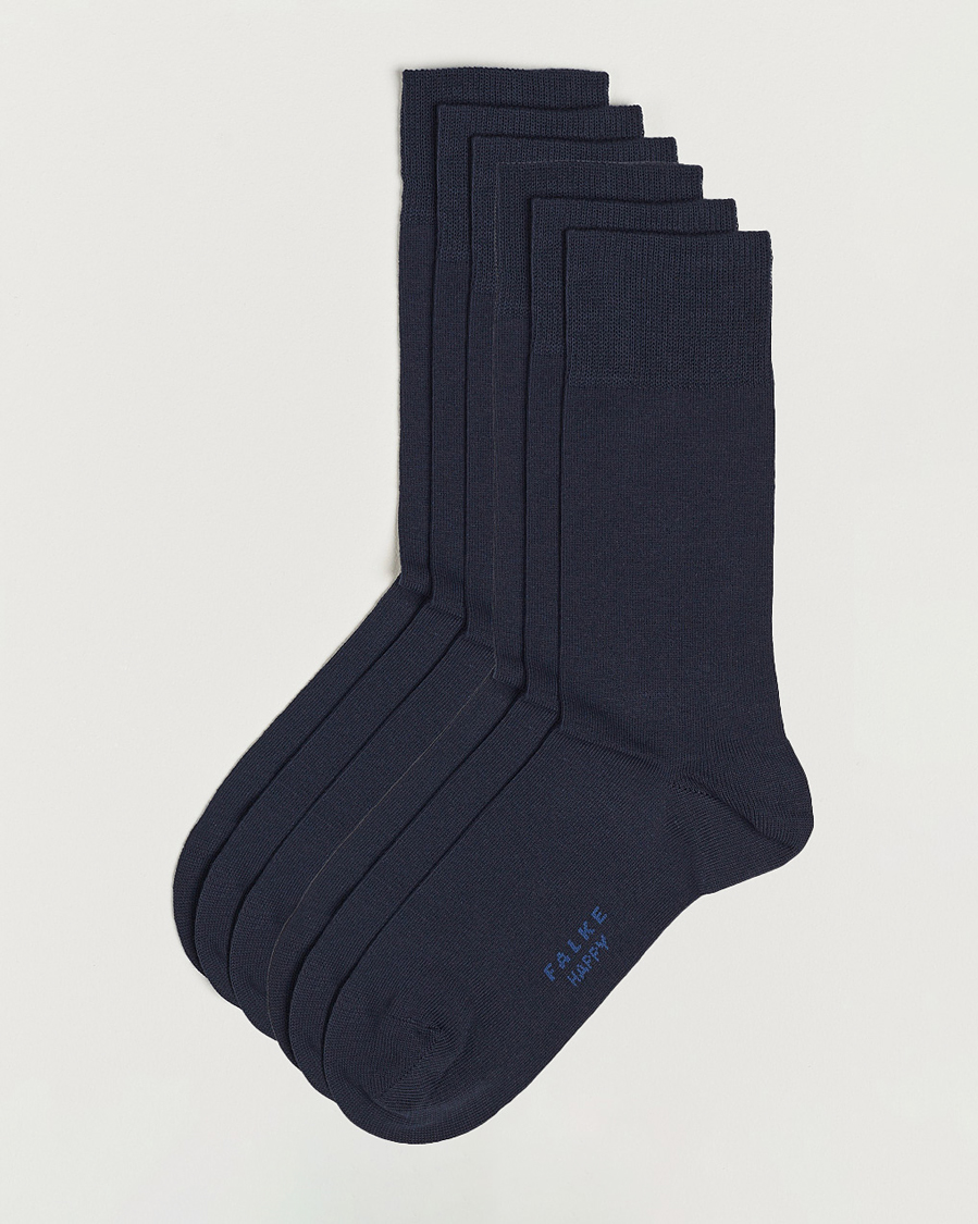 Uomini | Biancheria intima | Falke | 6-pack Happy Cotton Socks Navy