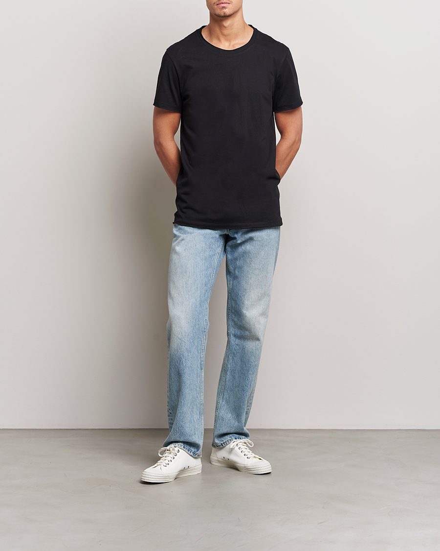 Uomini | T-shirt | Bread & Boxers | 3-pack Crew Neck Relaxed Black