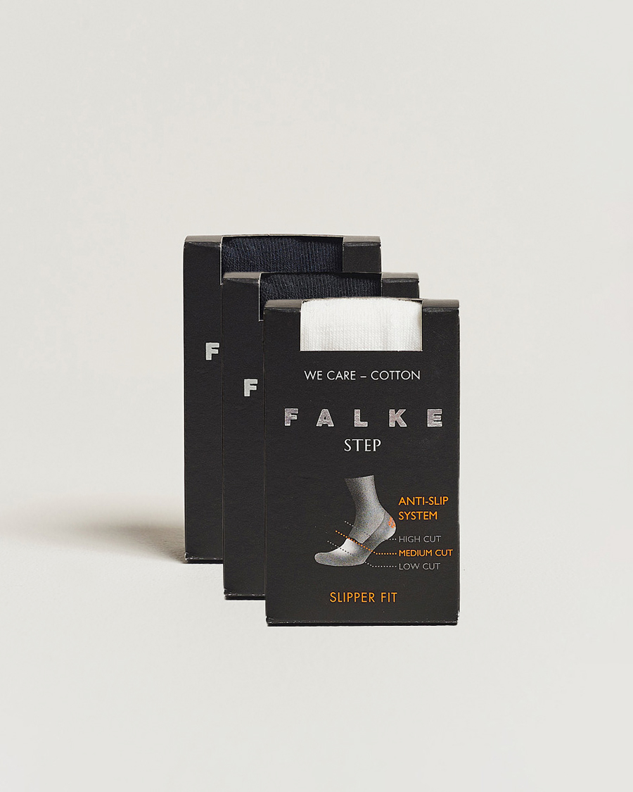 Uomini | Biancheria intima | Falke | 3-pack Step In Box Loafer Socks White/Black/Navy