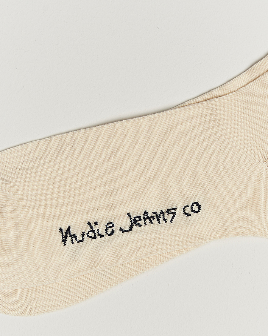 Uomini | Biancheria intima | Nudie Jeans | 3-pack Amundsson Tennis Socks Off White/Navy