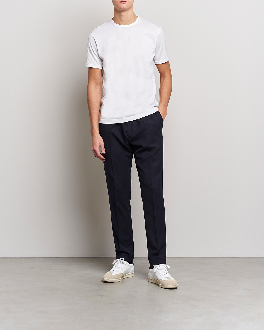 Uomini | T-shirt | Sunspel | 2-Pack Crew Neck Q82 Cotton T-Shirt White & Black