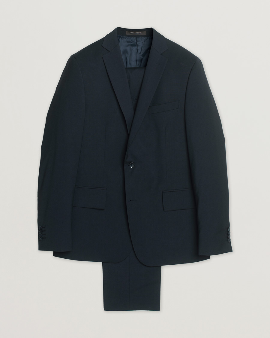 Uomini | Oscar Jacobson Floyd/Dave Wool Suit Navy 52 | Pre-owned | Oscar Jacobson Floyd/Dave Wool Suit Navy 52