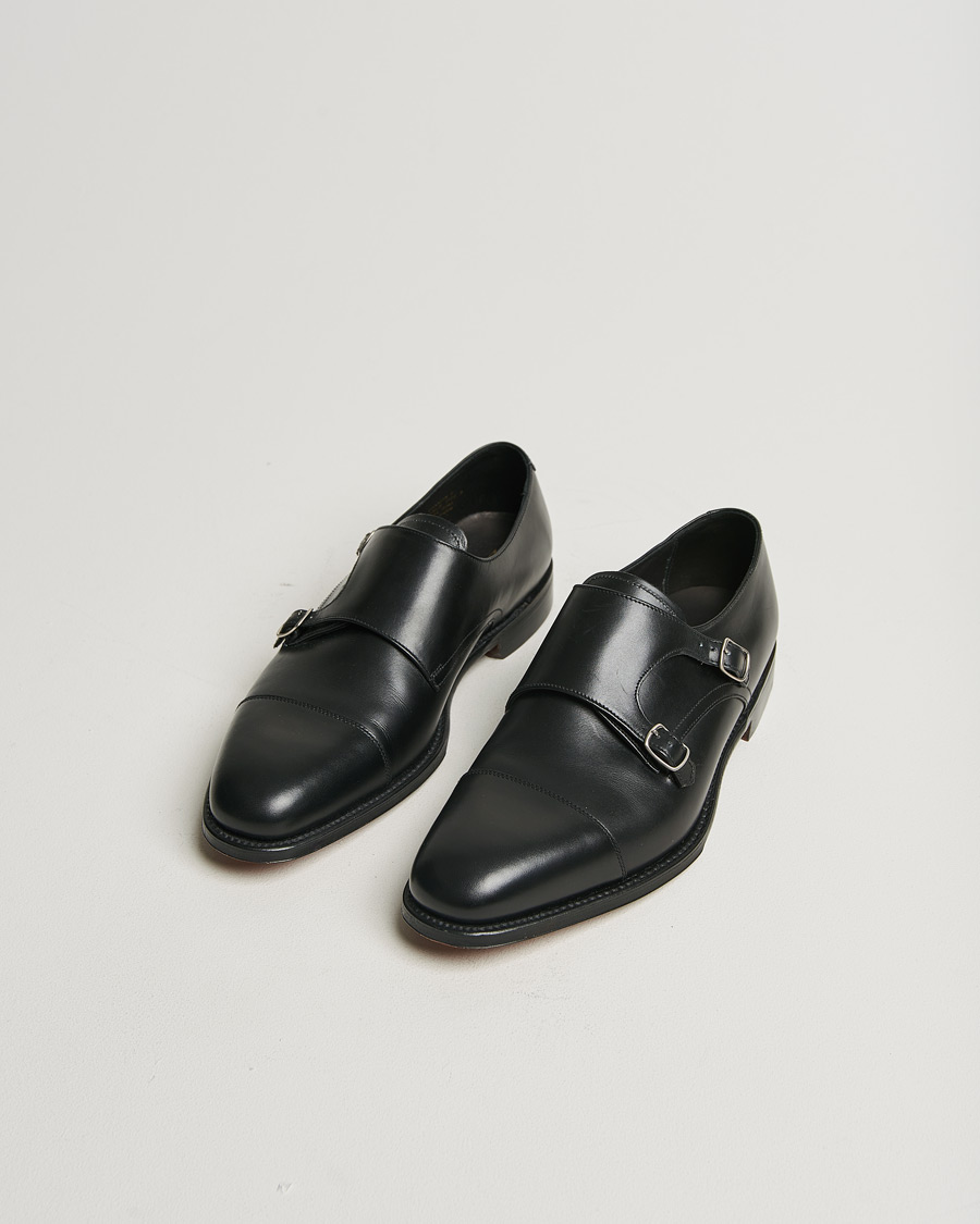 Uomini | Loake 1880 Cannon Monkstrap Black Calf | Pre-owned | Loake 1880 Cannon Monkstrap Black Calf