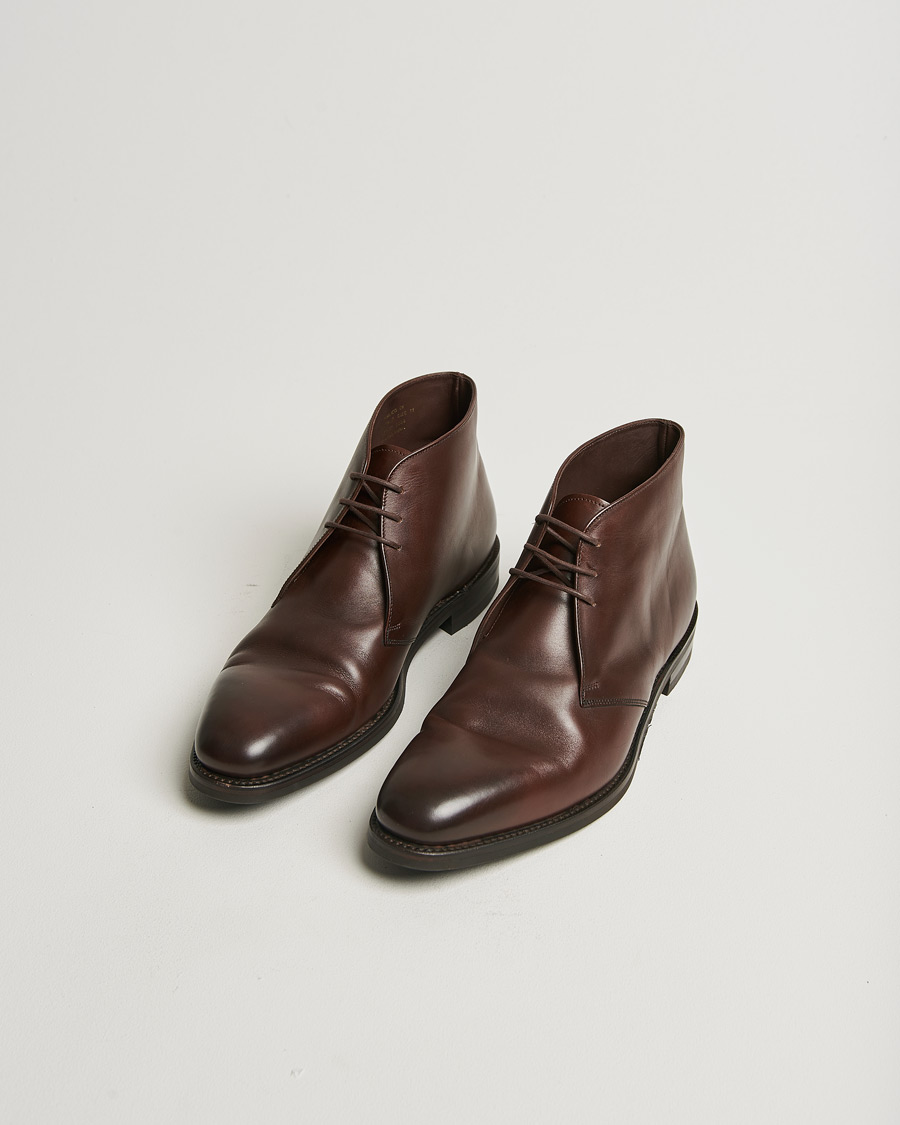 Uomini | Loake 1880 Pimlico Chukka Boot Dark Brown Calf | Pre-owned | Loake 1880 Pimlico Chukka Boot Dark Brown Calf