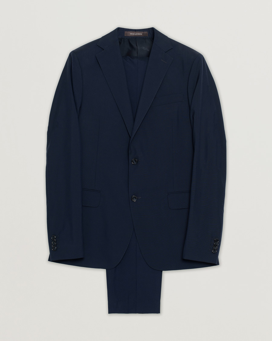 Uomini | Oscar Jacobson Super 120's Wool Suit Navy 150 | Pre-owned | Oscar Jacobson Super 120's Wool Suit Navy 150