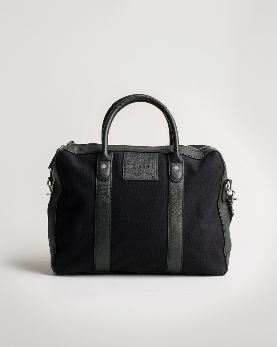 Uomini | Baron Computer Tote Black Canvas | Pre-owned | Baron Computer Tote Black Canvas