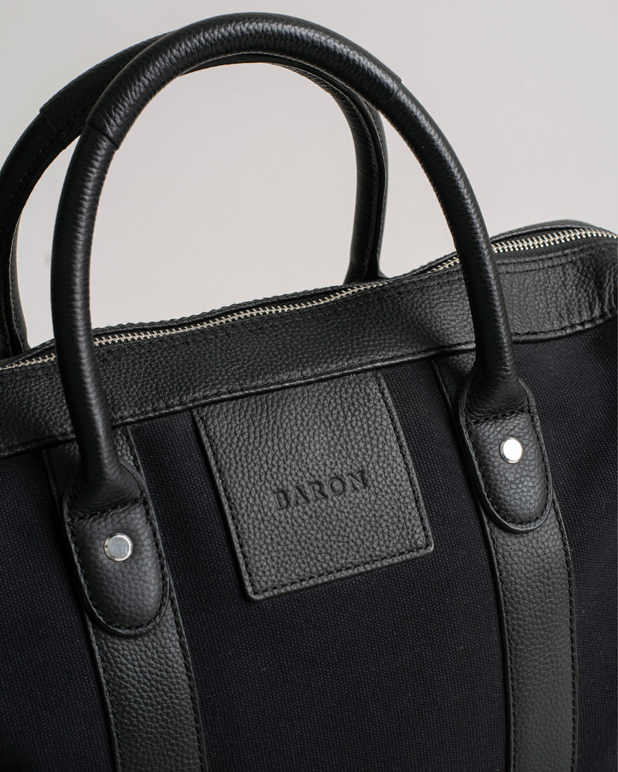 Uomini | Baron Computer Tote Black Canvas | Pre-owned | Baron Computer Tote Black Canvas