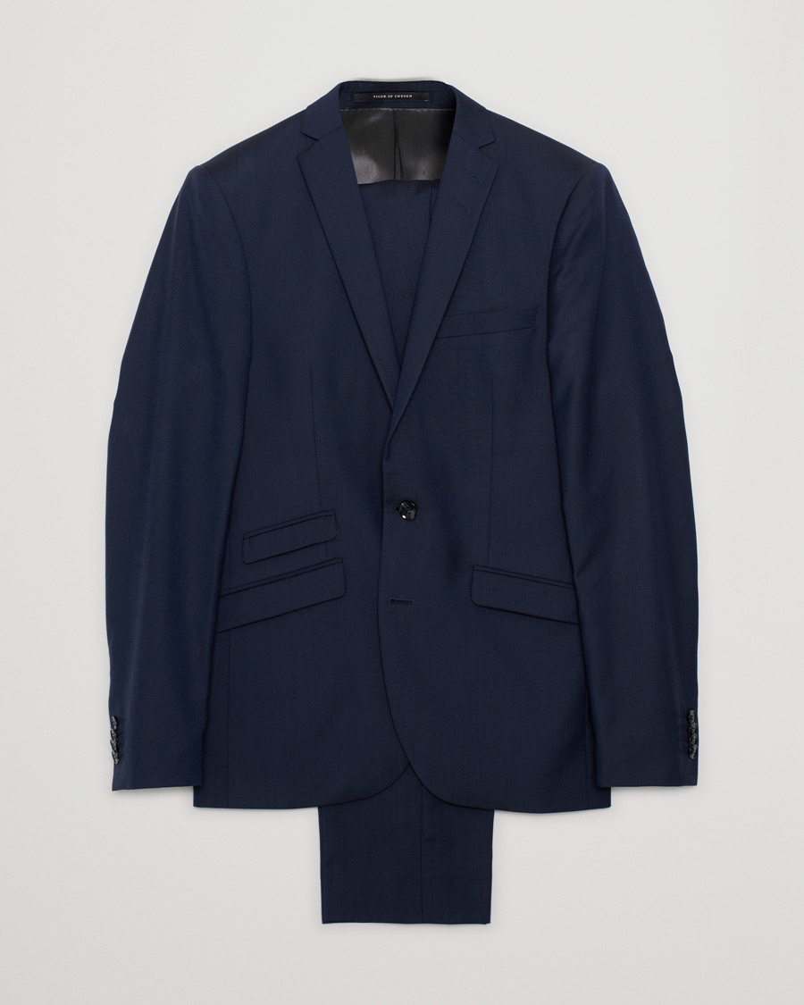 Uomini | Tiger of Sweden Nedvin Suit 100% Wool Navy 46 | Pre-owned | Tiger of Sweden Nedvin Suit 100% Wool Navy 46