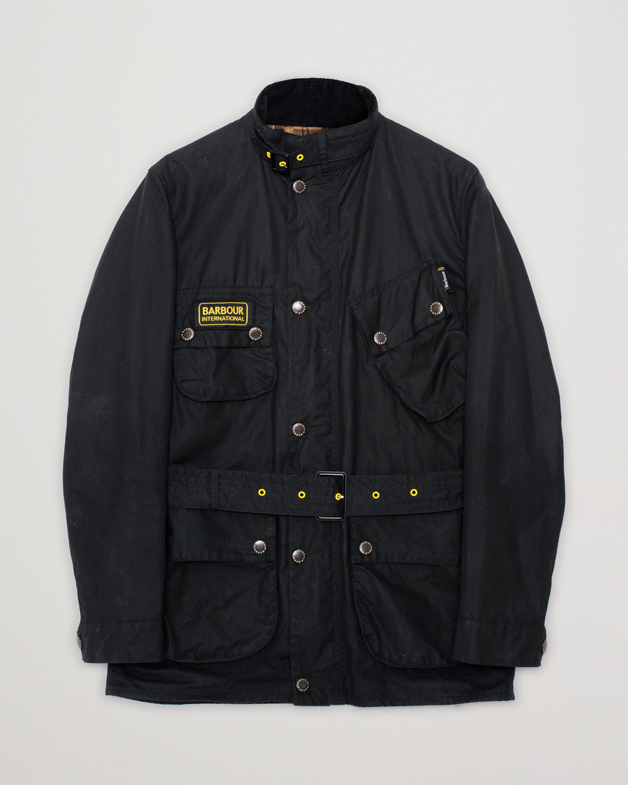 Uomini | Giacche | Pre-owned | Barbour International Slim Wax Jacket Black