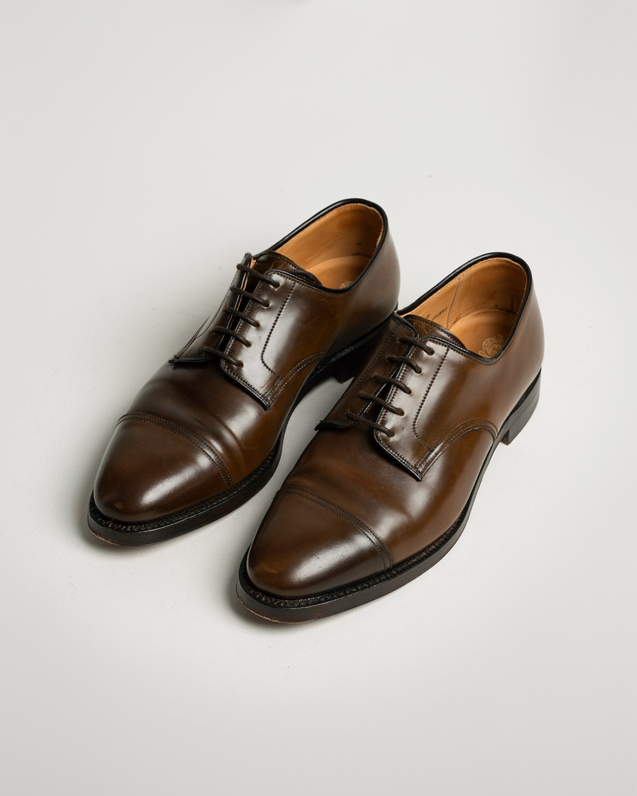 Uomini | Crockett & Jones Bradford Derby Dark Brown Cordovan | Pre-owned | Crockett & Jones Bradford Derby Dark Brown Cordovan
