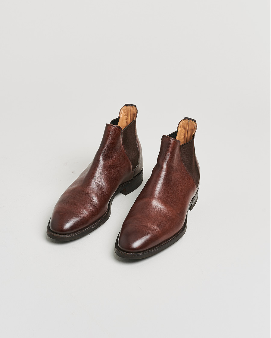 Uomini | Crockett & Jones Chelsea 8 Boot Dark Brown Calf UK7 - EU41 | Pre-owned | Crockett & Jones Chelsea 8 Boot Dark Brown Calf UK7 - EU41