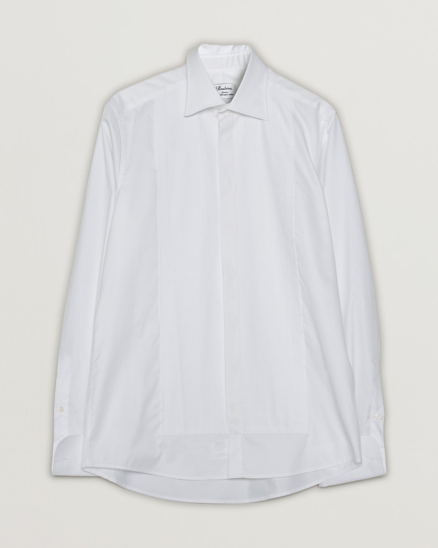 Uomini | Stenströms Slimline Smoking Shirt White | Pre-owned | Stenströms Slimline Smoking Shirt White
