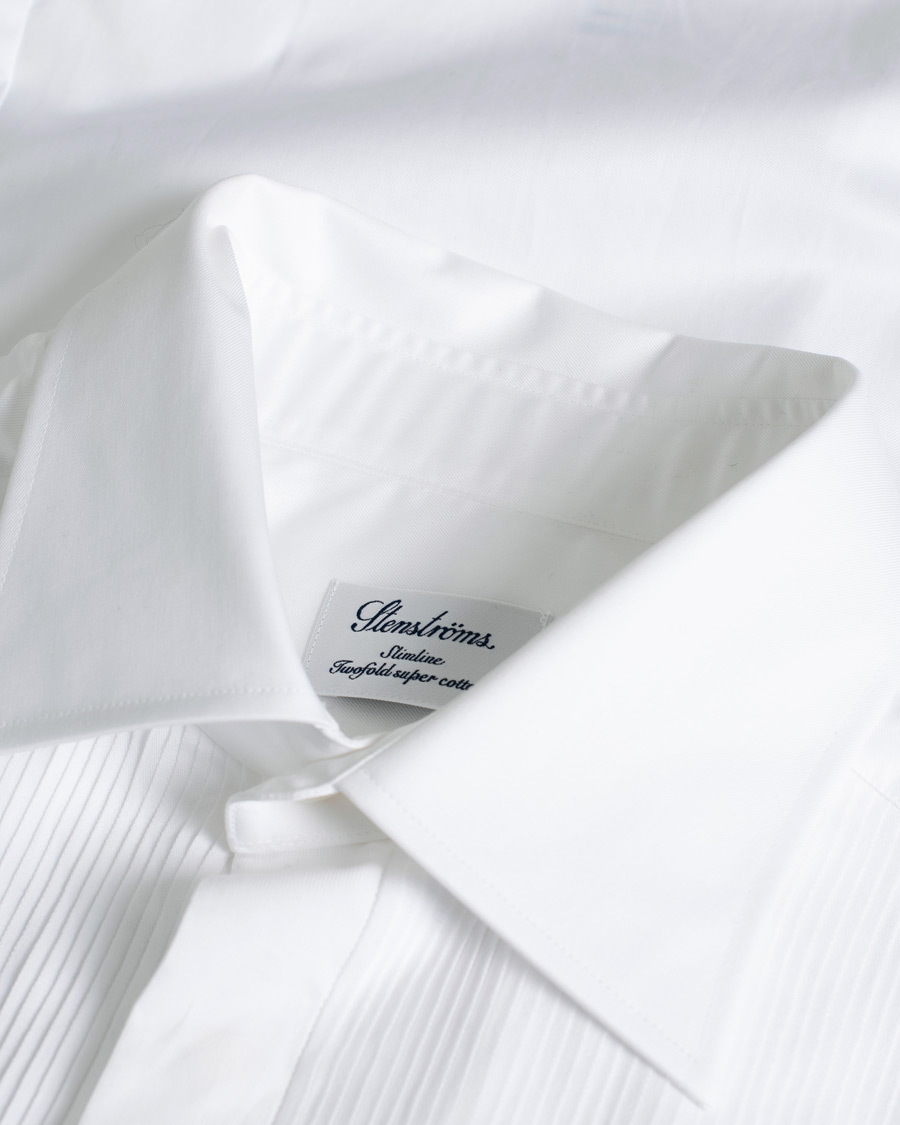 Uomini | Stenströms Slimline Smoking Shirt White | Pre-owned | Stenströms Slimline Smoking Shirt White