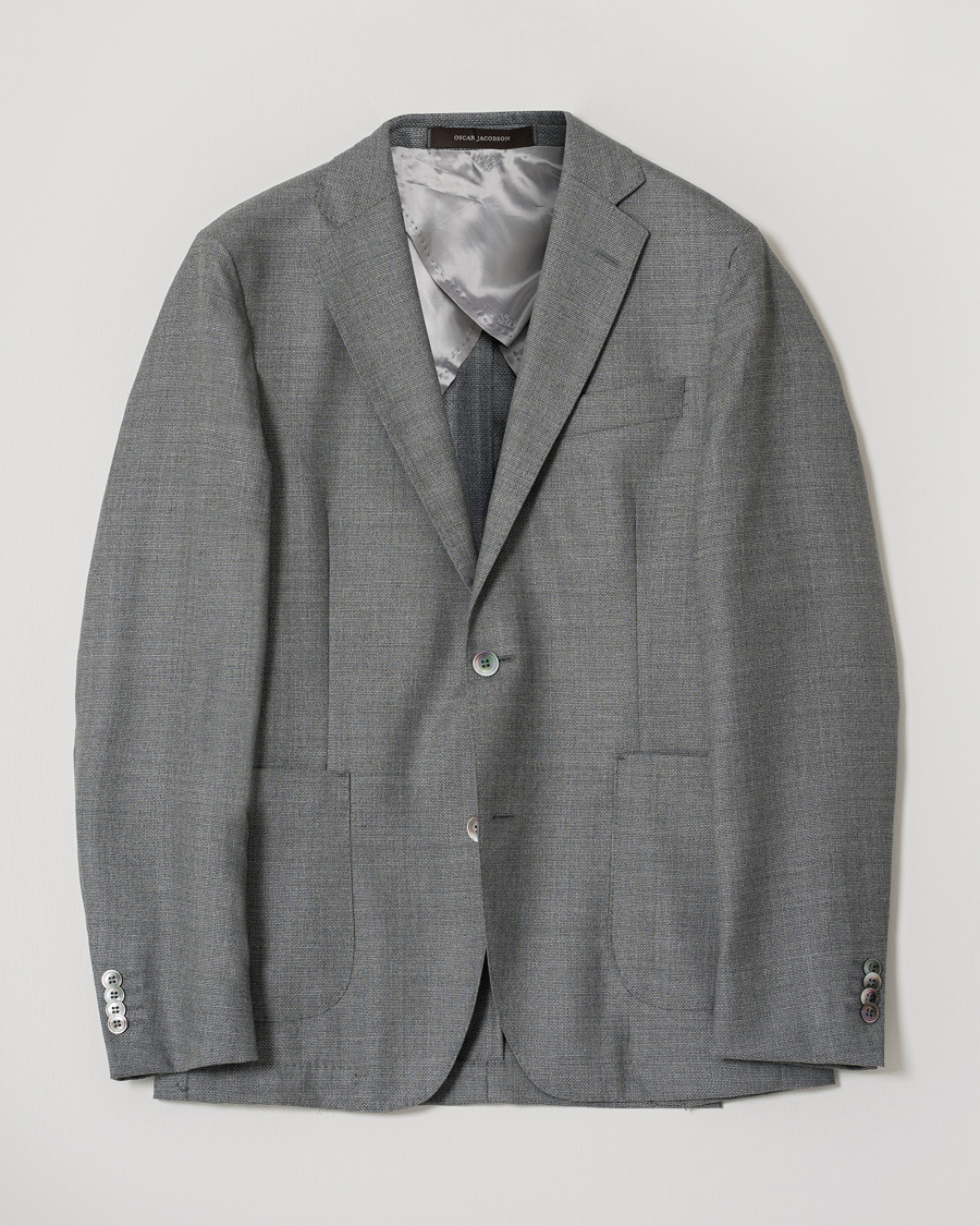 Uomini | Oscar Jacobson Einar Patch Pocket Blazer Grey 48 | Pre-owned | Oscar Jacobson Einar Patch Pocket Blazer Grey 48