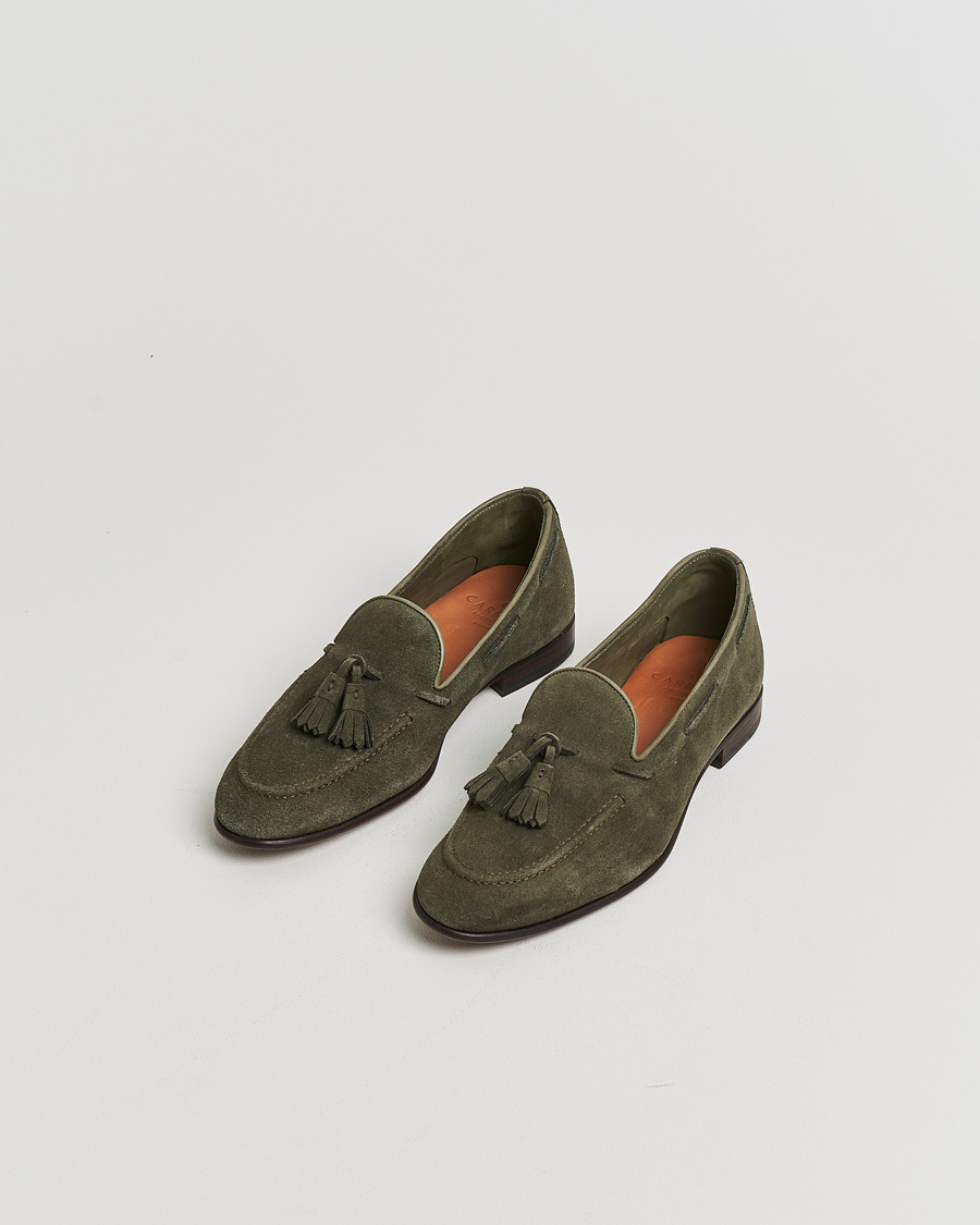 Uomini | Scarpe con cuciture Goodyear Pre-owned | Pre-owned | Carmina Unlined Tassel Loafers Grey Suede UK6 - EU39