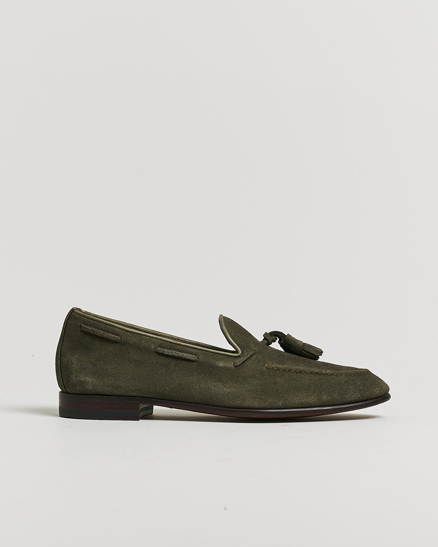 Uomini | Scarpe con cuciture Goodyear Pre-owned | Pre-owned | Carmina Unlined Tassel Loafers Grey Suede UK6 - EU39