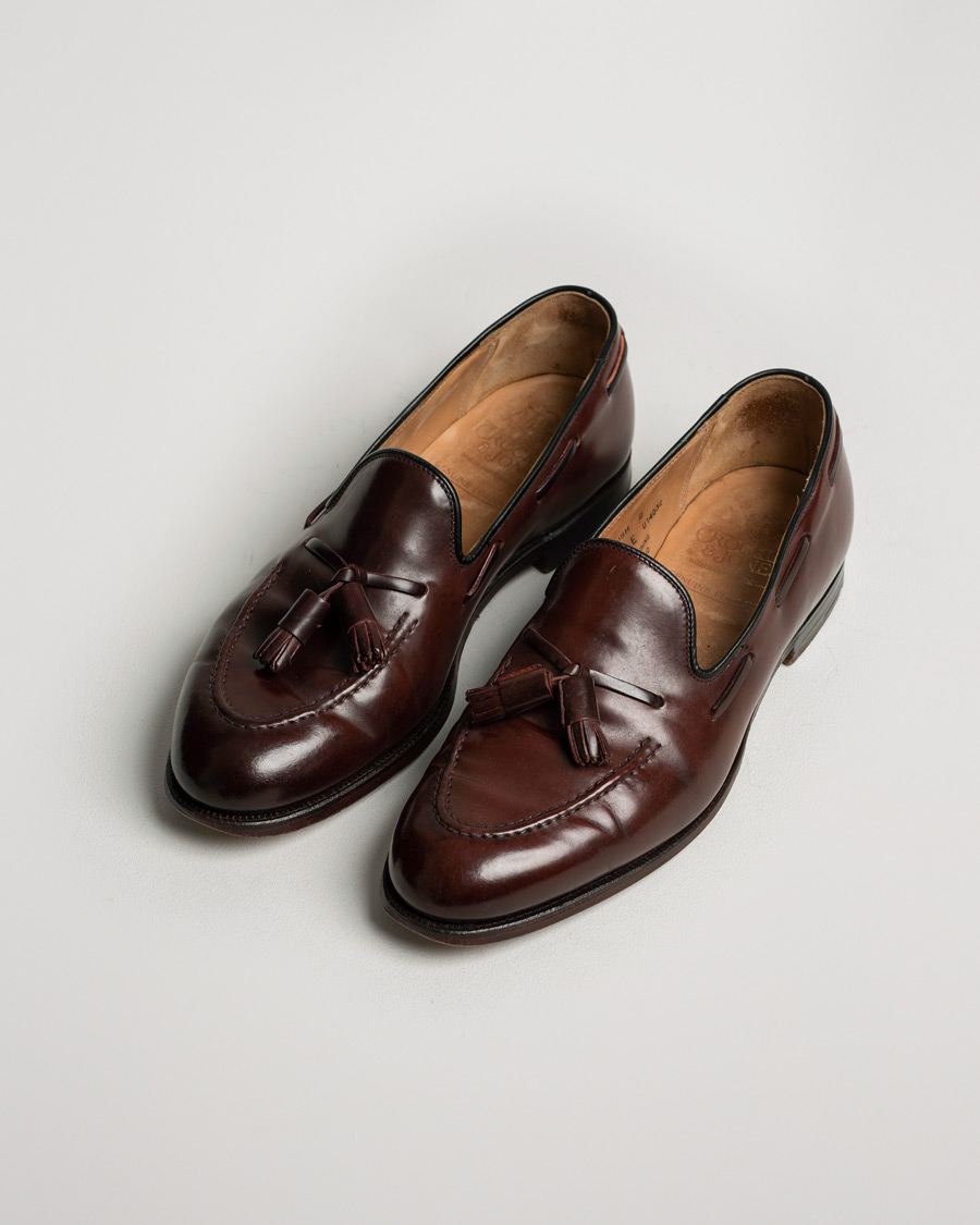 Uomini | Crockett & Jones Cavendish Tassel Loafer Burgundy Cordovan | Pre-owned | Crockett & Jones Cavendish Tassel Loafer Burgundy Cordovan